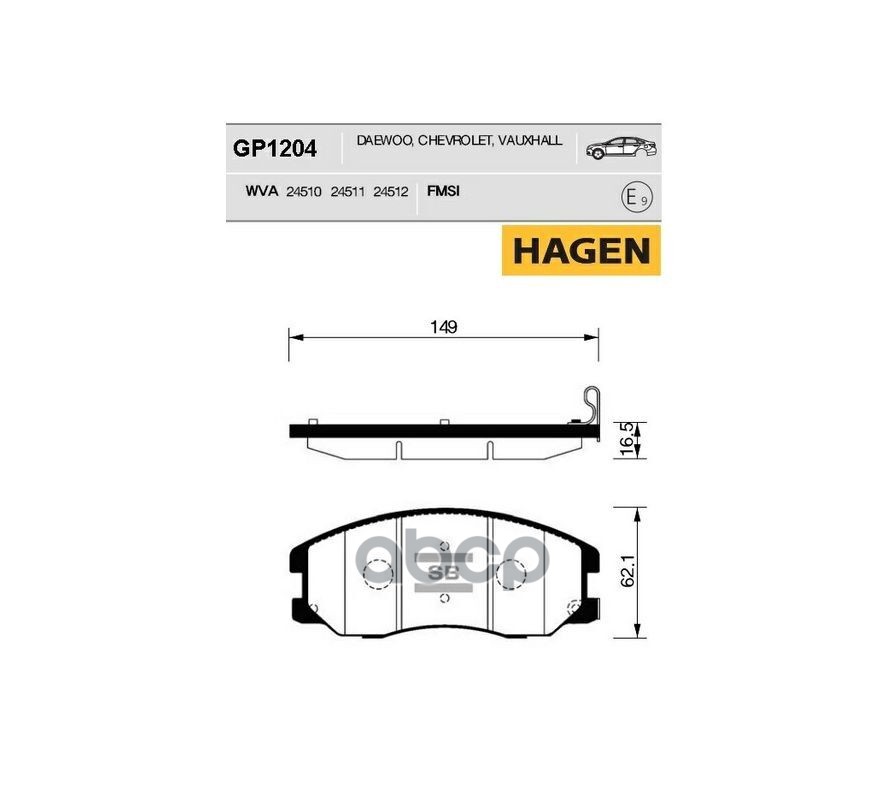 Колодки передние OPEL ANTARA GP1204 Sangsin brake арт. GP1204