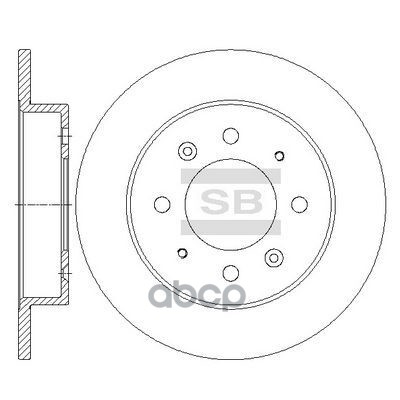 Диск тормозной задний KIA FORTE 09- R Sangsin brake арт. sd2041