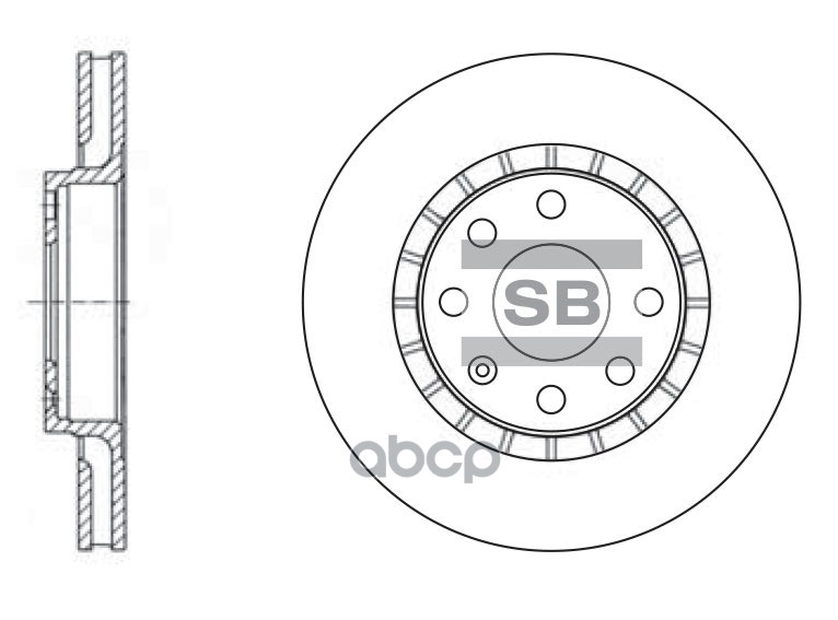 Диск тормозной (Спереди) Chevrolet Lanos 05-09 / Daewoo Lanos 97-08 Sangsin brake арт. SD3003