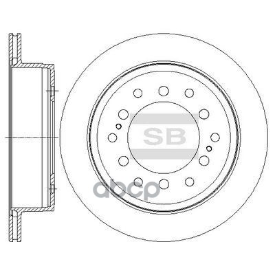 Диск тормозной (Сзади) Toyota Land Cruiser Prado (J120,J150) 02-20 / Lexus GX 09-19 Sangsin brake арт. SD4027