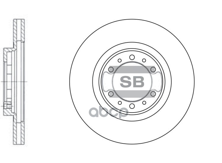 Диск тормозной (Спереди) Mitsubishi Delica 89-99 / L200 96-06 Sangsin brake арт. SD4305