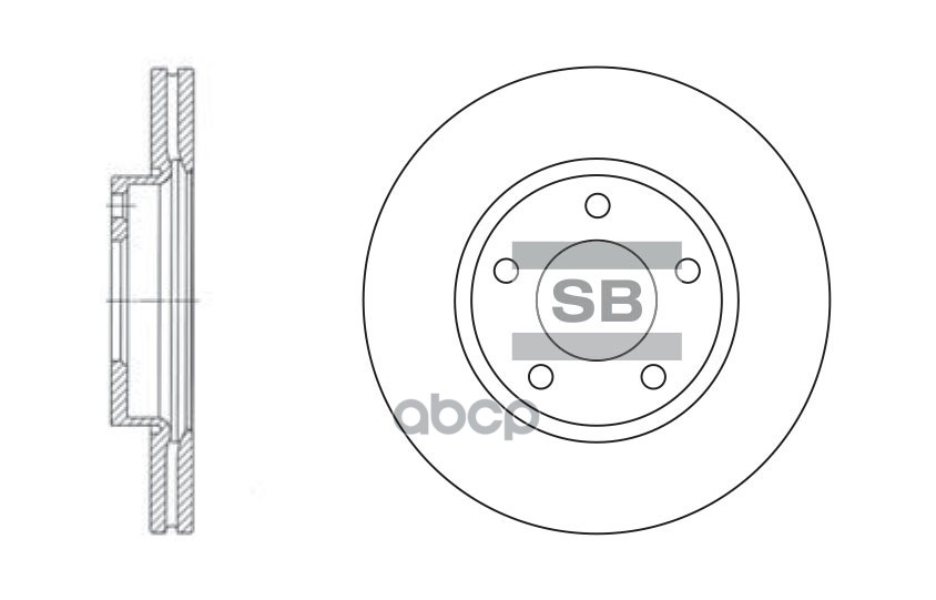 Диск тормозной MAZDA 3 1.4/1.6 03/MAZDA 5 15 1.8/2.0/2.0D 03 передний вент. SD4401 Sangsin brake арт. SD4401