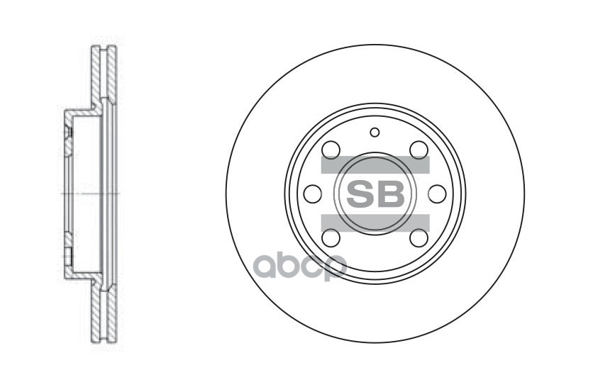 Диск тормозной (Спереди) Chevrolet Cobalt 13- / Opel Corsa 00-06 Sangsin brake арт. SD5102