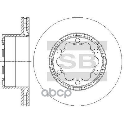 Диск тормозной задний D=303mm MB Sprinter 2006-  VW Crafter 2006- Sangsin brake арт. sd5603
