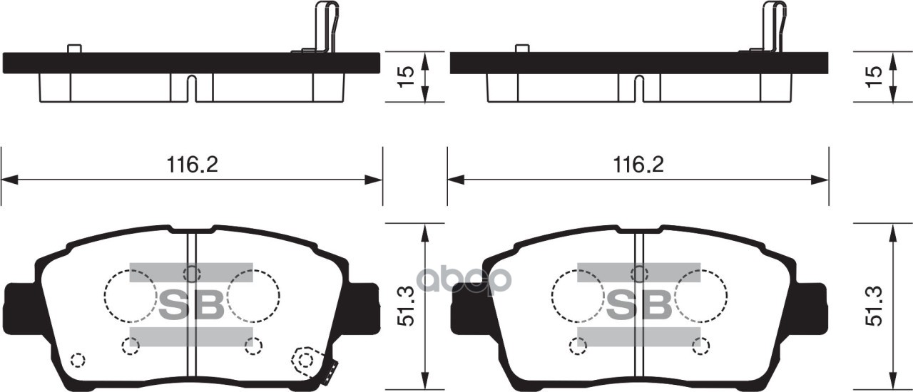Колодки торм.дисковые Hi-Q TOYOTA COROLLA (SDB1422) Sangsin brake арт. sp1232
