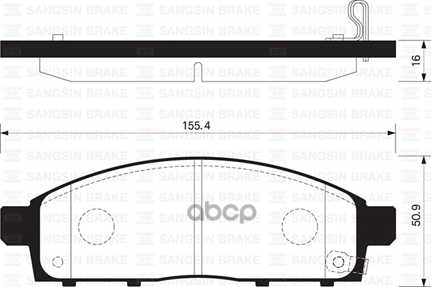 Колодки тормозные (Спереди) Mitsubishi L200 07- / Pajero Sport 08-17 Sangsin brake арт. SP1361