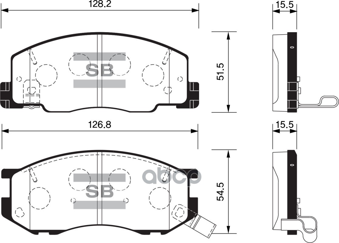 Колодки тормозные дисковые Toyota Previa 2.4i & 4WD 97-00 SP1433 Sangsin brake арт. SP1433