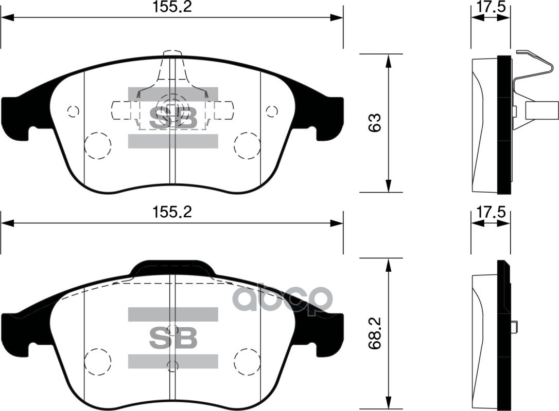 Колодки тормозные дисковые Renault Laguna III 2.0/2.0DCi/3.0/3.5 07 SP1516 Sangsin brake арт. SP1516