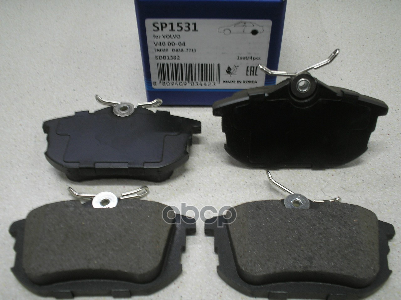 Колодки торм.дисковые Hi-Q VOLVO V40 00-04 R (D838) Sangsin brake арт. sp1531