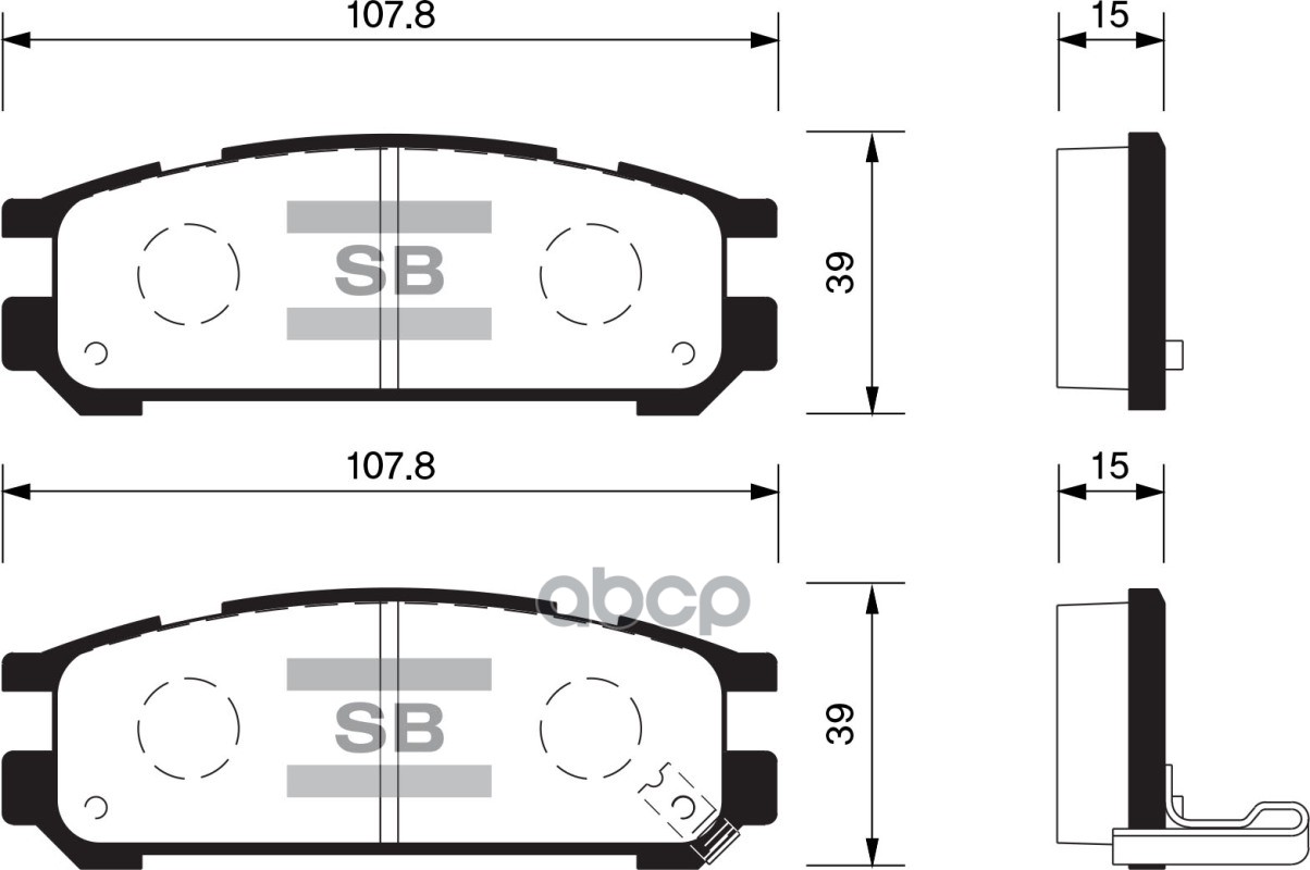 Колодки тормозные дисковые Subaru Legacy 1.8-2.5i 90/Impreza 1.6-2.0 92-00 SP1537 Sangsin brake арт. SP1537
