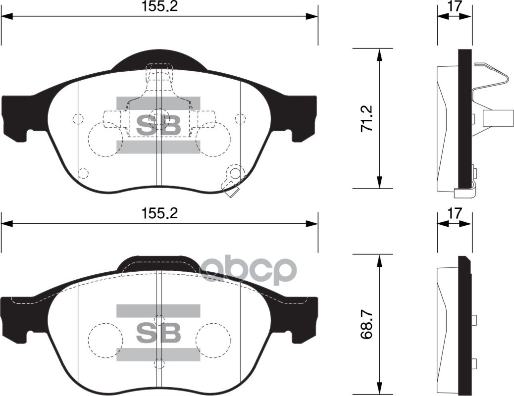 Колодки тормозные передние SANGSIN BRAKE SP1574 Sangsin brake арт. SP1574