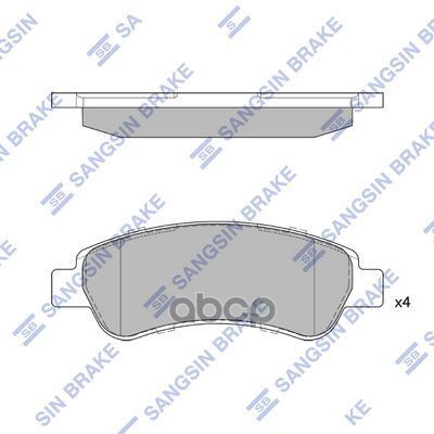 Колодки тормозные дисковые Citroen Jumper 2.2HDi 06 SP1727 Sangsin brake арт. SP1727