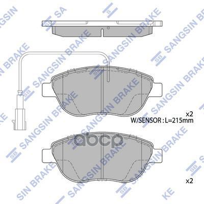 Колодки тормозные дисковые передние Серия:HI-Q FIAT LINEA (323, 110), FIAT BRAVO II (198) Sangsin brake арт. SP1746