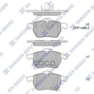 Колодки тормозные дисковые SAAB 9-3 2.0-2.2TiD 98-02/ 9-5 all 97 SP1757 Sangsin brake арт. SP1757