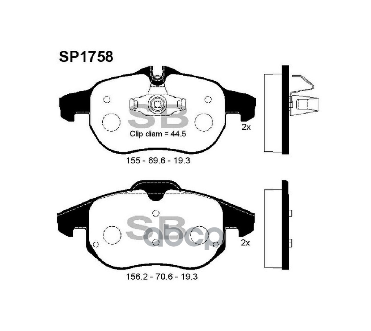 Колодки торм.дисковые Hi-Q OPEL SIGNUM 03- (D1106) Sangsin brake арт. sp1758