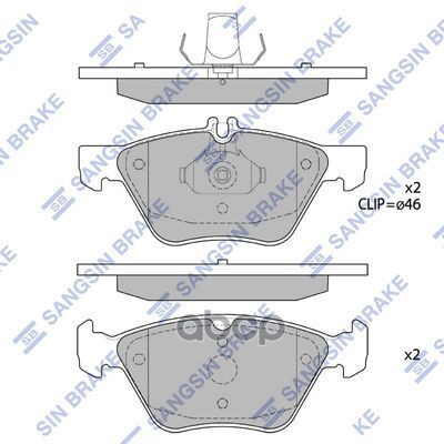 Колодки тормозные дисковые MB W210 2.0T-3.2/2.5TD/2.7CDi 96-02 SP1797 Sangsin brake арт. SP1797