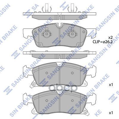 Колодки тормозные дисковые Jeep Grand Cherokee IV WK/WK2 10, Dodge Durango 11 SP1945 Sangsin brake арт. SP1945