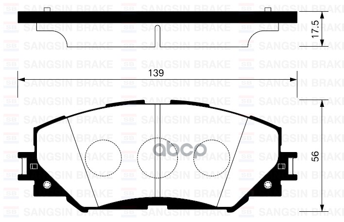 Колодки тормозные TOYOTA AURIS 1.4-1.6 07-/COROLLA 1.4 07-/RAV 4 06- передние SP2093 Sangsin brake арт. SP2093