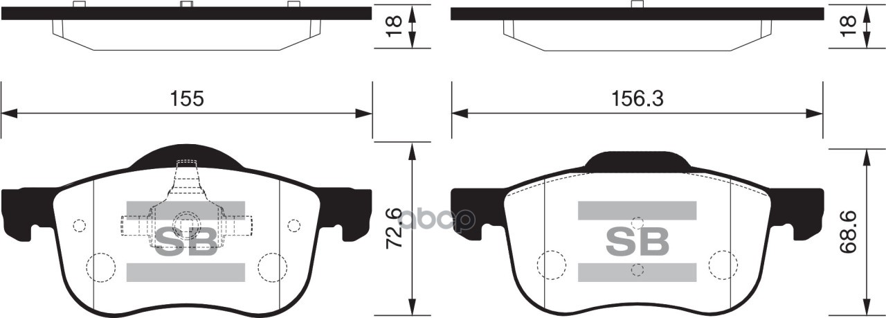 Колодки передние VOLVO S60/S80 SP2122 Sangsin brake арт. SP2122