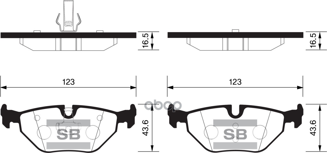 Колодки тормозные дисковые BMW E46 1.6i-2.8i/D 98, Rover 75 99 SP2162 Sangsin brake арт. SP2162
