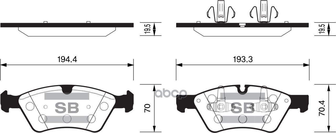 Колодки передние MERCEDES W164 05-11, G W463 2004- SP2189 Sangsin brake арт. SP2189