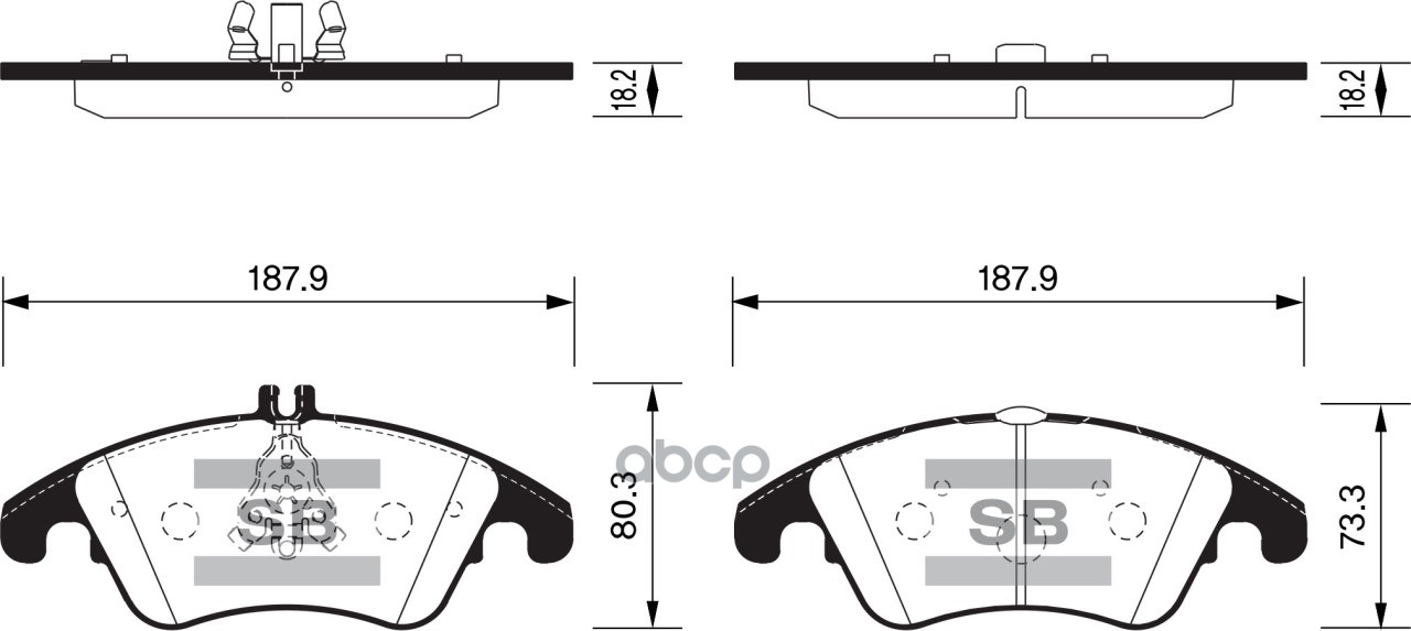 Колодки передние MERCEDES W204 SP2292 Sangsin brake арт. SP2292