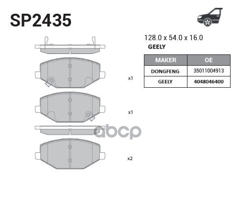 Тормозная колодка SP2435 Sangsin brake арт. SP2435