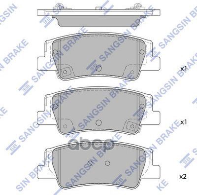 Колодки тормозные задние.  Hyundai Elantra/Solaris, Kia Soul all 09> Kia Rio Sangsin brake арт. SP4335