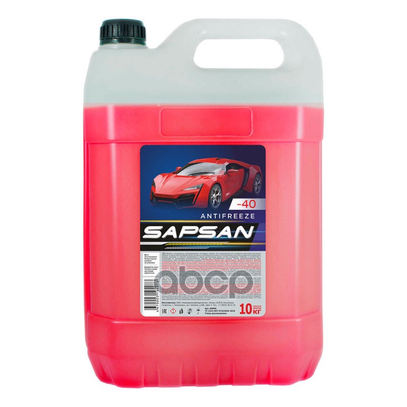 Антифриз SAPSAN готовый 10кг -40°С красный (Юг) 60006 Sapsan арт. 60006