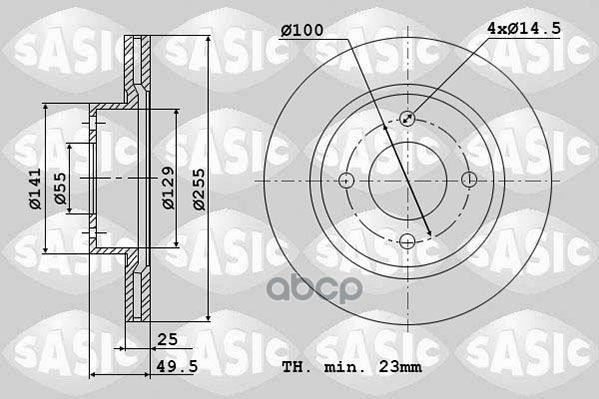 Диски тормозные комплект 2шт TOYOTA COROLLA E12 06.0402.07 6106350 Sasic арт. 6106350
