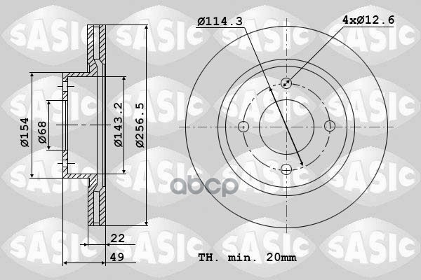 Диск Тормозной Комплект Nissan Almera Classic/N16/Primera P10/P11/Ad/Wingroad Y11 R14 9004569J Sasic арт. 9004569J
