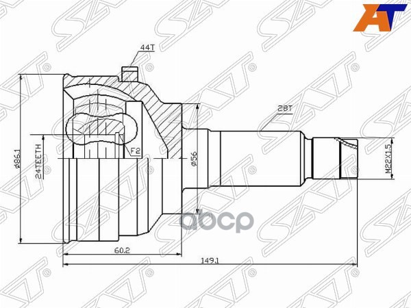 Шрус (Спереди/ Наруж) Ford Escape 00-06 / Maverick 00-07 Sat арт. MA-41A44