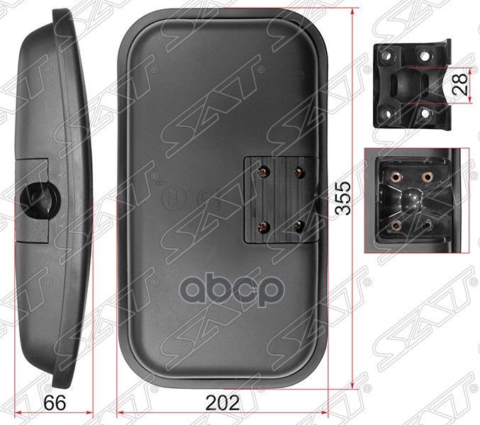 Зеркало (NISSAN UD-340 (355x202mm SR800)) Sat арт. SL-1680