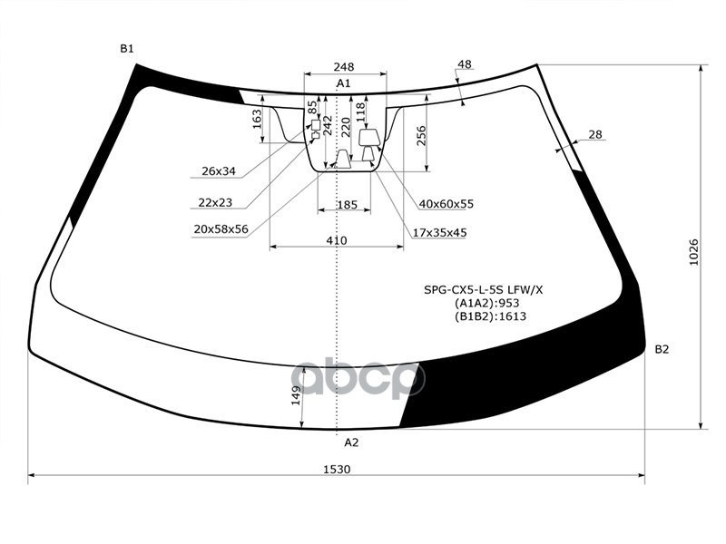 Стекло лобовое (Три камеры/ Датчик дождя) Mazda CX-5 14-17 Sat арт. SPG-CX5-L-5S LFW/X