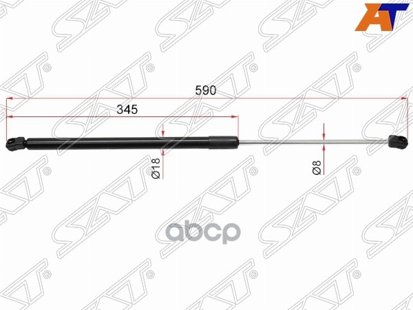 Амортизатор крышки багажника Opel Astra 98-09 (Справа=Слева) Sat арт. ST-0132739