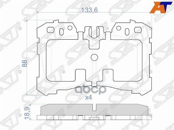 Колодки тормозные (Спереди) Lexus LS 06-17 Sat арт. ST-04465-50260