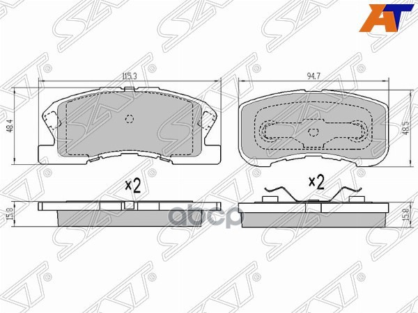 Колодки тормозные (Спереди) Daihatsu Max 01-05 / Mira 98-02 Sat арт. ST-04491-97201