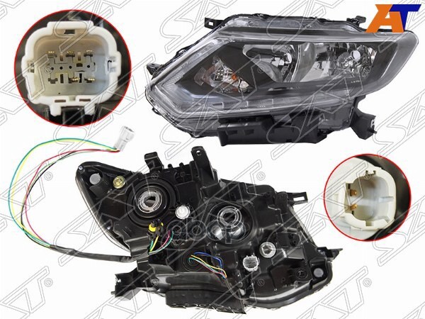 Фара Nissan X-Trail 13-17 (Слева/ Галоген/ ДХО/ С электрокорректором) Sat арт. ST-115-1136LMLD-M2