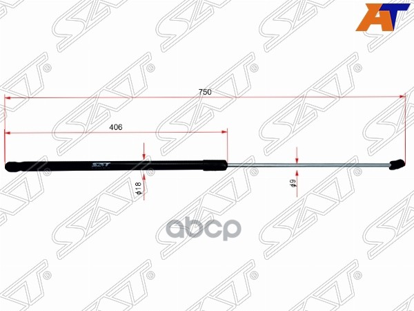 Амортизатор капота Volkswagen Passat 05-11 (Справа=Слева) Sat арт. ST-118-0006