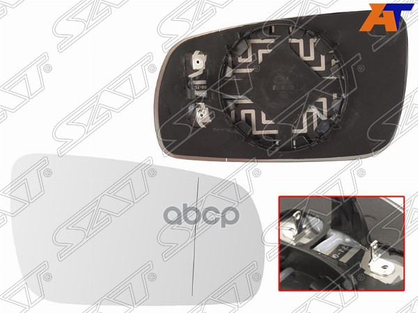 Полотно зеркала VW PASSAT B5 97-03/BORA 98-05/GOLF 97-05 RH асферическое с обогревом Sat арт. ST1210022