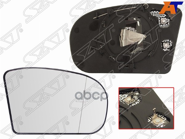 Полотно зеркала Mercedes-Benz C-Class 00-08 / E-Class 02-06 (Справа/ Обогрев/ асферическое) Sat арт. ST-121-0036