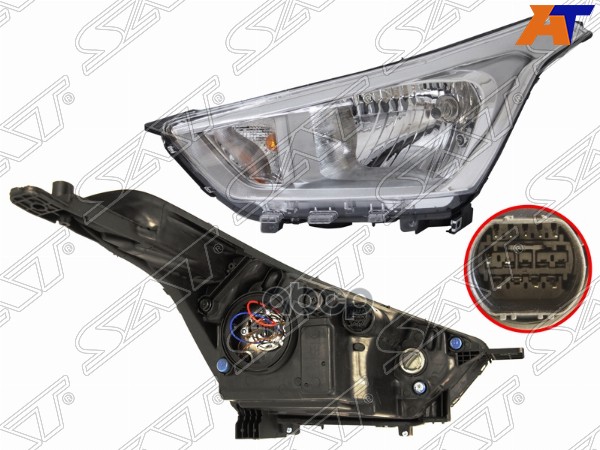 Фара Hyundai Creta 15-20 (Слева/ Галоген/ С электрокорректором) Sat арт. ST-121-1111L