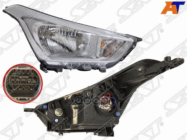 Фара Hyundai Creta 15-20 (Справа/ Галоген/ С электрокорректором) Sat арт. ST-121-1111R
