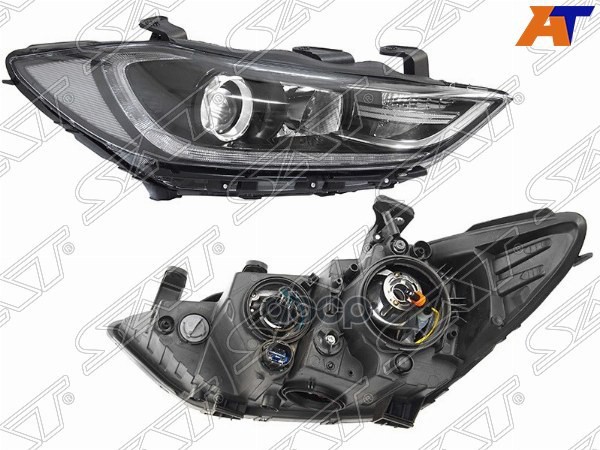 Фара Hyundai Elantra 15-19 (Справа/ Галоген/ ДХО/ под электрокорректор) Sat арт. ST-121-1116DR
