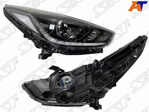 Фара Hyundai Solaris 17-20 (Справа/ Галоген/ ДХО/ С электрокорректором/ Линза) Sat арт. ST-13-0006