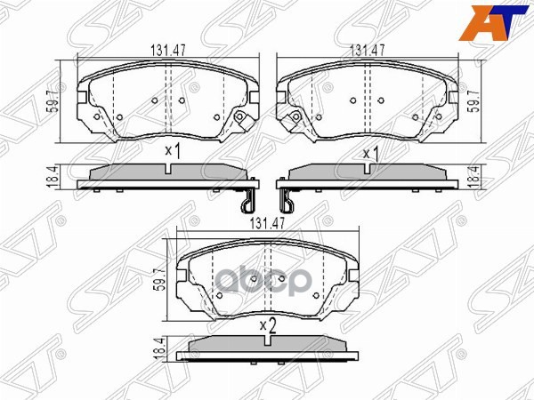 Колодки Тормозные (Спереди) Opel Insignia 08-13 / Chevrolet Malibu 12-15 Sat арт. ST-13237750