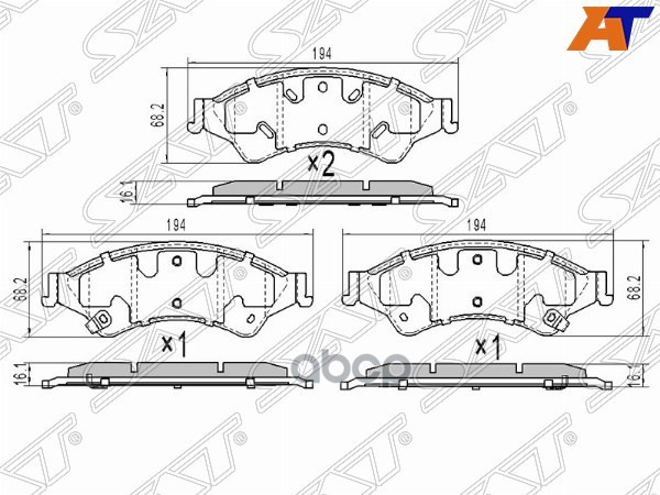 Колодки тормозные (Спереди) Ford Ranger USA 06-11 / Mazda BT-50 06-15 Sat арт. ST-1723538