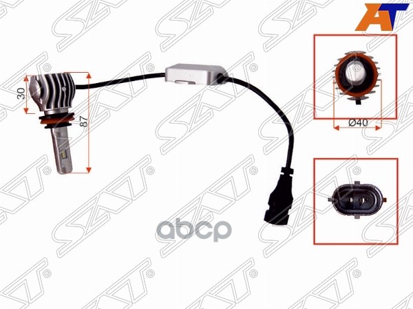 Лампа (HB4/ LED/ Комплект/ 20W 1800LM CANBUS) Sat арт. ST-175-0079