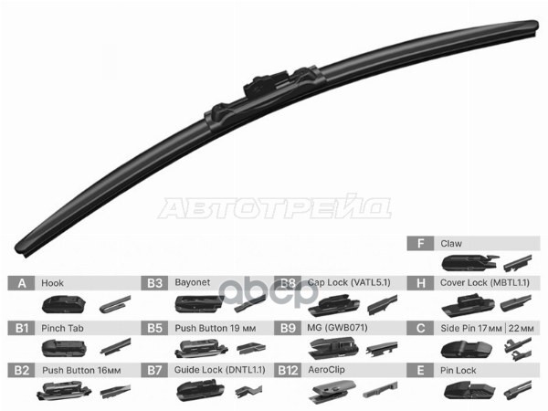 Щетка стеклоочистителя (Бескаркасная/ 15 (375мм)) Sat арт. ST-190-0015