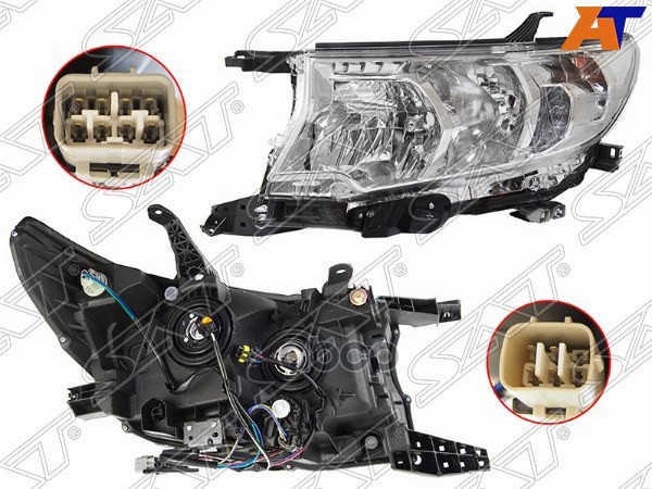 Фара Toyota Land Cruiser Prado (J150) 17-24 (Слева/ Галоген/ ДХО/ С электрокорректором) Sat арт. ST-212-11CDL-LD-EM